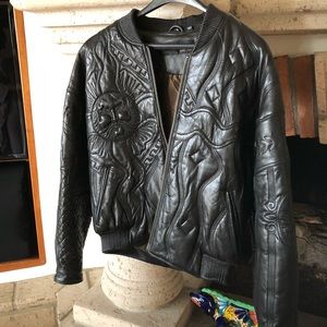 Black Leather Zip Up Jacket